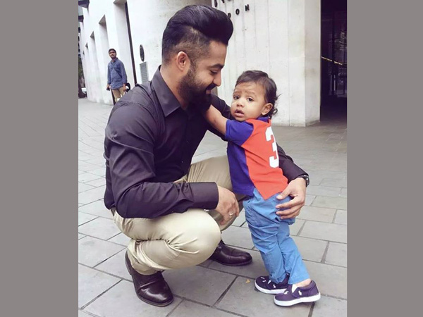 Photo:NTR with his Son Abhi Ram Photo:NTR with his Son Abhi Ram