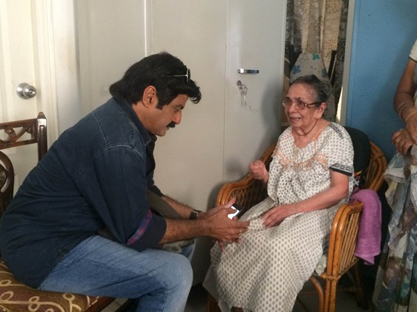 BalaKrishna meet his senior citizen fan BalaKrishna meet his senior citizen fan