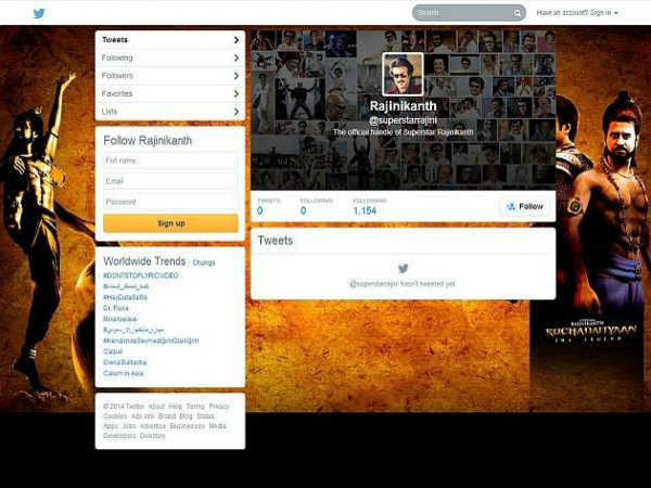 Rajinikanth joins Twitter Rajinikanth joins Twitter