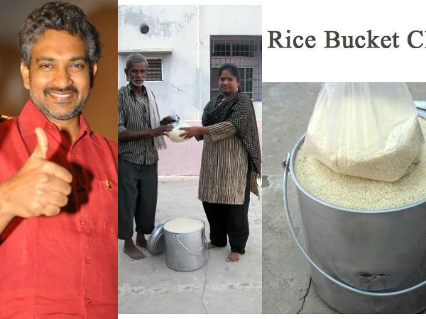 Rajamouli support Rice Bucket Challenge Rajamouli support Rice Bucket Challenge