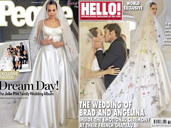 Angelina Jolie, Brad Pitt Wedding Pics Out! Checkout The Bride Angelina Jolie, Brad Pitt Wedding Pics Out! Checkout The Bride