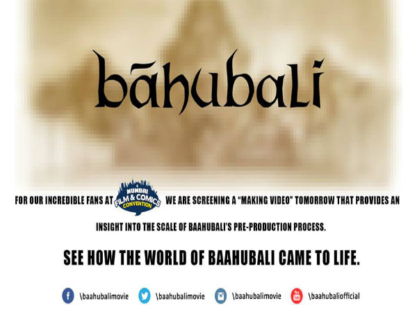 'Baahubali' video at Comic Con, Mumbai ; Rana Daggubati to Attend 'Baahubali' video at Comic Con, Mumbai ; Rana Daggubati to Attend