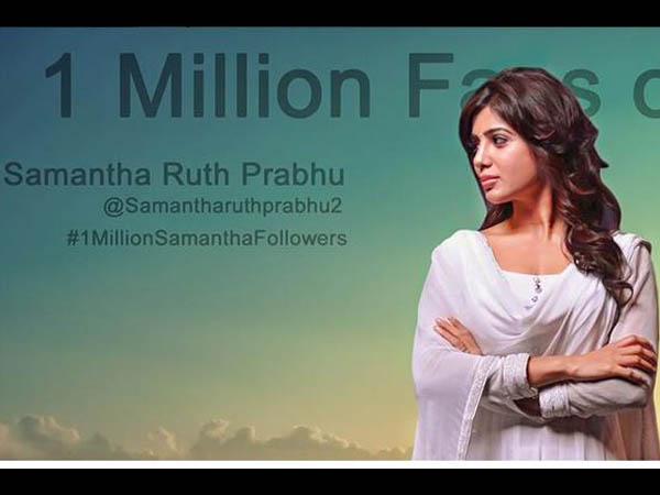 Samantha crosses 1 million mark on Twitter! Samantha crosses 1 million mark on Twitter!