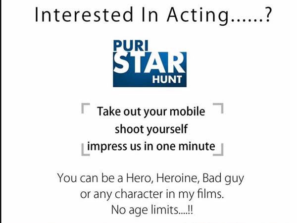 Puri Jagannadh’s hunt for new Actors Puri Jagannadh’s hunt for new Actors