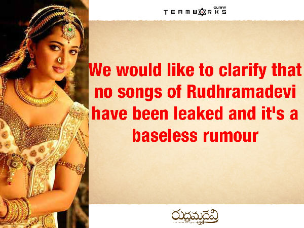 Rudhramadevi Songs Leak Is Just A Rumor Rudhramadevi Songs Leak Is Just A Rumor