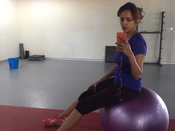 Manchu Lakshmi on Gym Ball Manchu Lakshmi on Gym Ball