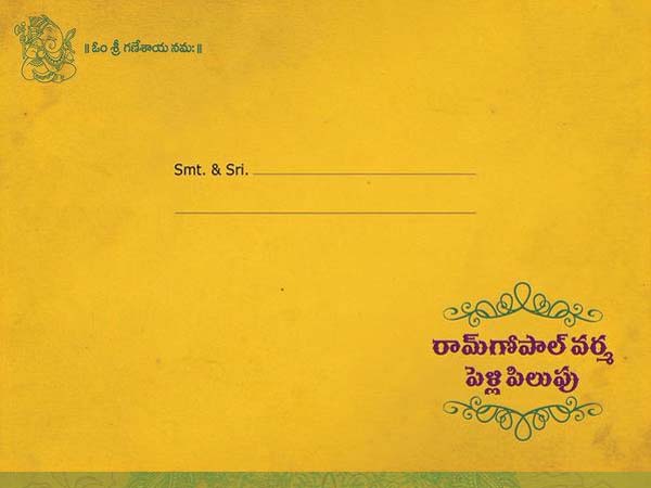 “365 Days” :RGV’s Wedding invite “365 Days” :RGV’s Wedding invite