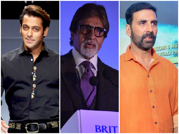 Salman, Amitabh, Akshay Kumar in top 10 highest-paid actors list Salman, Amitabh, Akshay Kumar in top 10 highest-paid actors list