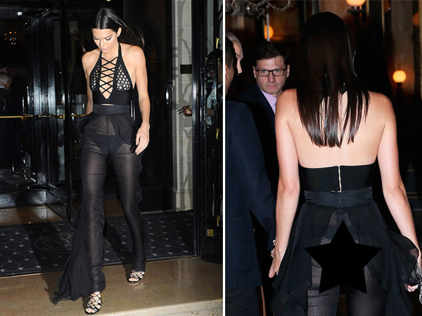 Kendall Jenner Flashes Derriere In See-Through Jumpsuit Kendall Jenner Flashes Derriere In See-Through Jumpsuit