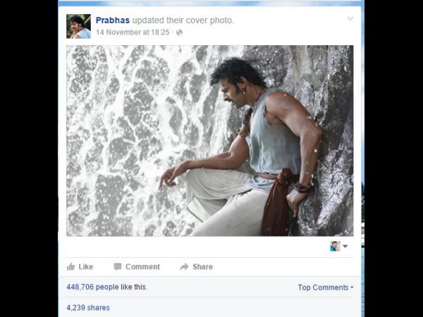 Prabhas changed the cover of his Official Facebook Prabhas changed the cover of his Official Facebook