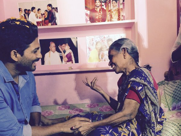 Allu Arjun met his terminally ill fan at vijayawada Allu Arjun met his terminally ill fan at vijayawada