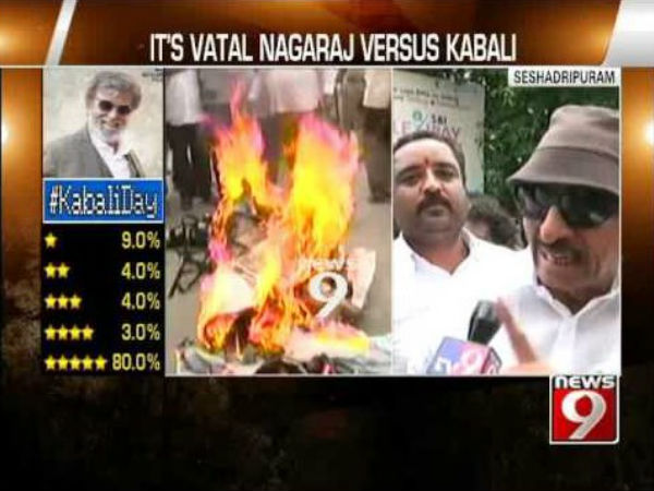 పోస్టర్లు తగలబెట్టీ..! రజినీని తిట్టీ..!