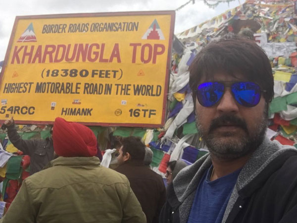 Hero Srikanth finshes adventure road trip from Hyderabad to Leh Ladakh Hero Srikanth finshes adventure road trip from Hyderabad to Leh Ladakh