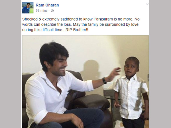 Ram charan condolence to his littele fan's death Ram charan condolence to his littele fan's death