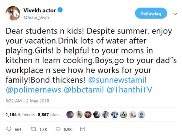 Vivekh slammed for insensitive tweet Vivekh slammed for insensitive tweet