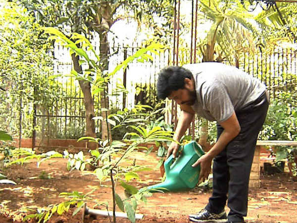Megastar Chiranjeevi participated in HarithaHaram Megastar Chiranjeevi participated in HarithaHaram