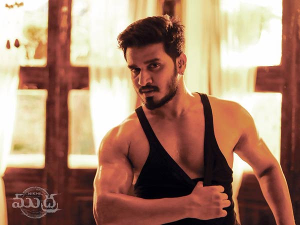 Nikhil new look from Mudra movie goes viral Nikhil new look from Mudra movie goes viral