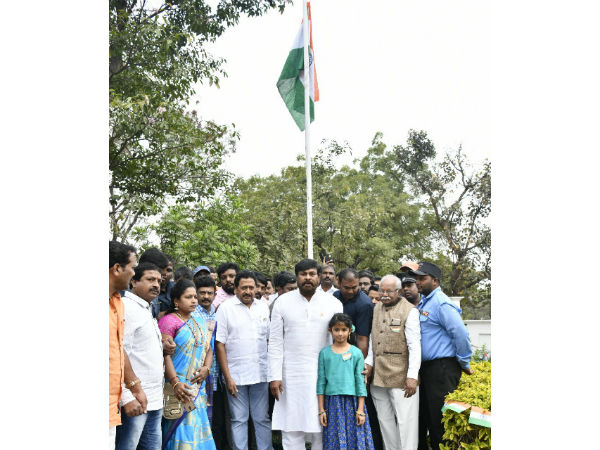 Mega Star Chiranjeevi attended for Republic Day celebrations Mega Star Chiranjeevi attended for Republic Day celebrations