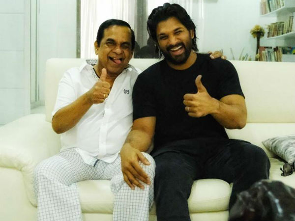 Allu Arjun meets Brahmanandam after surgery Allu Arjun meets Brahmanandam after surgery