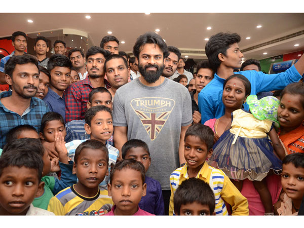 Sai Dharam Tej arranged special show of avengers for orphan children Sai Dharam Tej arranged special show of avengers for orphan children
