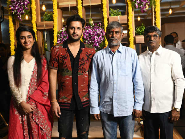 Nithiin, Priya Prakash Varrier Romance On the sets Nithiin, Priya Prakash Varrier Romance On the sets