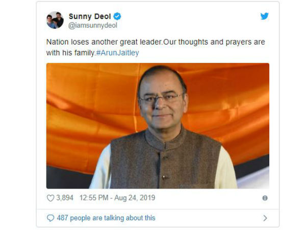 సన్నీ డియోల్ సంతాపం