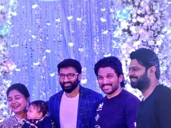 Prabhas was spotted In Gopichands son first birthday Prabhas was spotted In Gopichands son first birthday