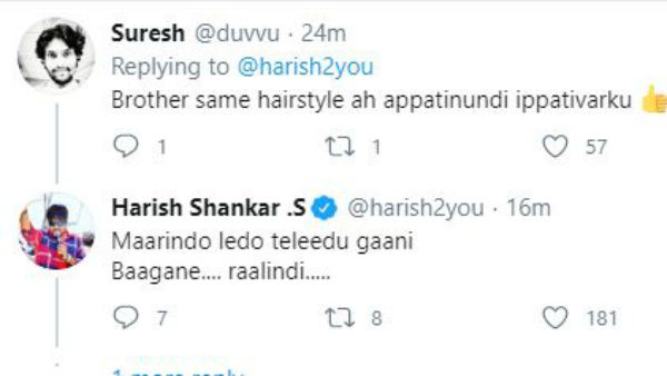Harish Shankar Counter To Netizen About His hair style Harish Shankar Counter To Netizen About His hair style