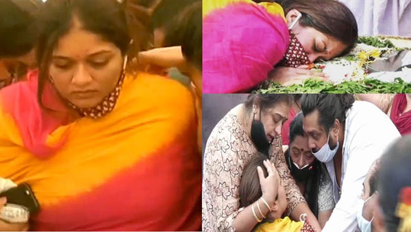 పుట్టెడు దు:ఖంలో భార్య మేఘనా రాజ్