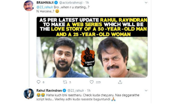 Brahmaji And Rahul Ravindran Conversation Goes Viral Brahmaji And Rahul Ravindran Conversation Goes Viral