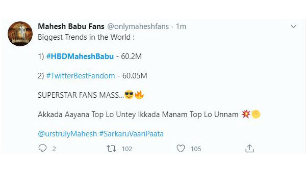 60 మిలియన్ల ట్వీట్లతో..