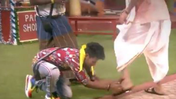 కాళ్లు మొక్కిన అవినాష్..