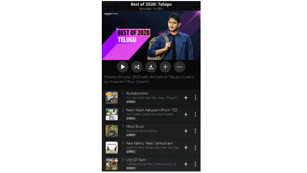 Buttabomma In Top At Amazon Music 2020 Buttabomma In Top At Amazon Music 2020