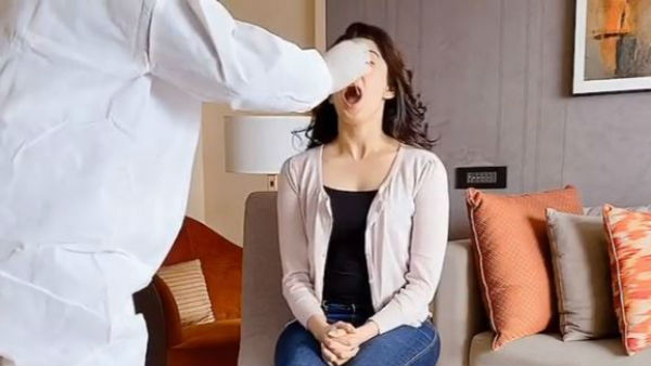 Pranitha Subhash Corona test video goes viral Pranitha Subhash Corona test video goes viral