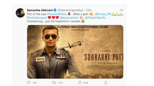 Samantha About Suriya Soorarai Pottru Samantha About Suriya Soorarai Pottru