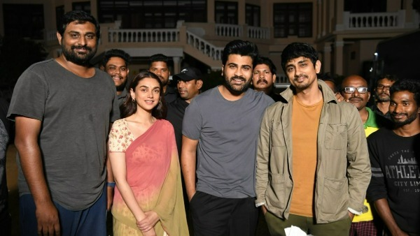 Sharwanand birthday Celebration In Maha samudram set Sharwanand birthday Celebration In Maha samudram set
