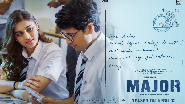 Adivi sesh Major saiee manjrekar first look Adivi sesh Major saiee manjrekar first look