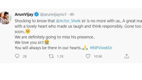 ఆ వార్త విని షాక్కు గురయ్యాను: అరుణ్ విజయ్
