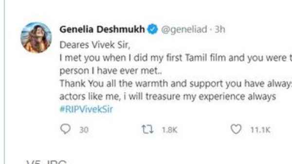 నేను కలిసి గొప్ప వ్యక్తుల్లో మీరొకరు: జెనీలియా