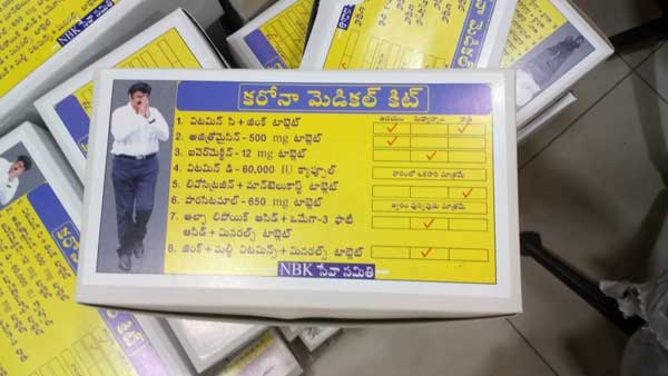 Balakrishna sent COVID-19 Medical Kits to hindupur Balakrishna sent COVID-19 Medical Kits to hindupur
