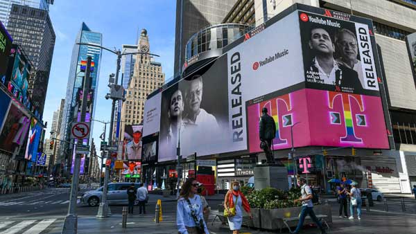 Meri Pukaar Suno on New yorks Billboards Meri Pukaar Suno on New yorks Billboards