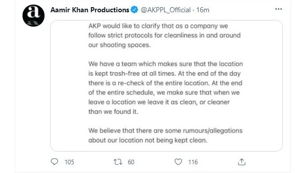 Aamir Khan Productions clarity on Laal Singh Chaddha location litter in Ladakh Aamir Khan Productions clarity on Laal Singh Chaddha location litter in Ladakh