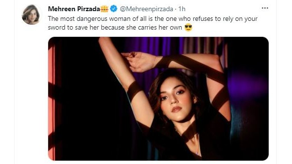 mehreen pirzada intresting tweet saying most dangerous woman mehreen pirzada intresting tweet saying most dangerous woman