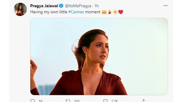 Pragya Jaiswal shares a pic and shares Having my own little Cannes moment Pragya Jaiswal shares a pic and shares Having my own little Cannes moment