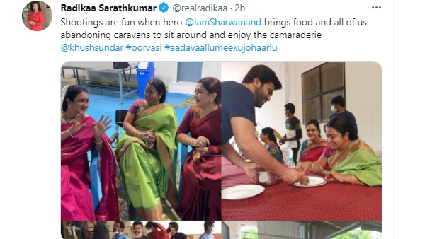 Actresses Abandon Caravans For Sharwanands Food in Aadavallu Meeku Johaarlu shoot Actresses Abandon Caravans For Sharwanands Food in Aadavallu Meeku Johaarlu shoot