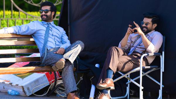 RRR Mass Anthem దుమ్మురేపుతున్న నాటు నాటు సాంగ్.. మాస్ స్టెప్పులతో ఇరుగదీసిన రాంచరణ్, ఎన్టీఆర్