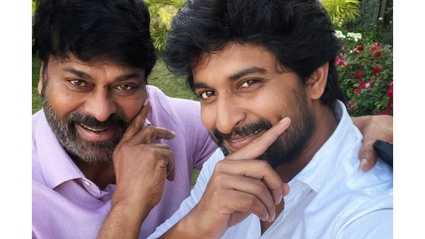 Nani selfie with Megastar chiranjeevi photo viral Nani selfie with Megastar chiranjeevi photo viral