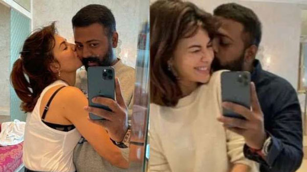 జాక్వలైన్కు ముద్దులు పెడుతూ