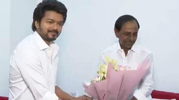 Hero Vijay met CM KCR at Pragathi Bhavan in Hyderabad Hero Vijay met CM KCR at Pragathi Bhavan in Hyderabad