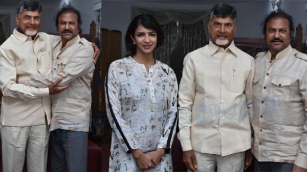 Mohan Babu met Chandrababu Naidu with Lakshmi Manchu Mohan Babu met Chandrababu Naidu with Lakshmi Manchu